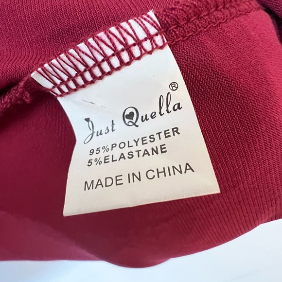 NWT Just Quella Burgundy Ruched Bodycon Dress, Size 4-6 - Picture 4 of 4